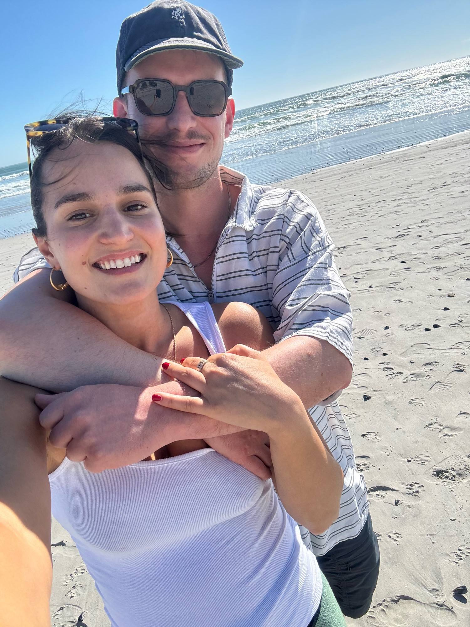 Zoe & Pete together on the beach