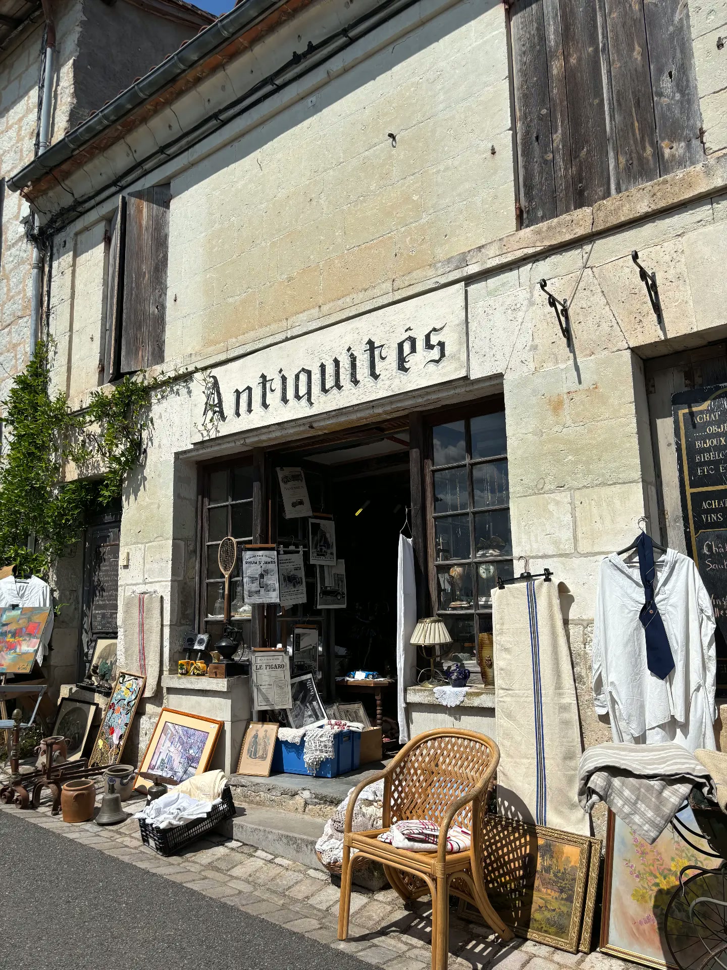 An antique shop front in a Dordogne village