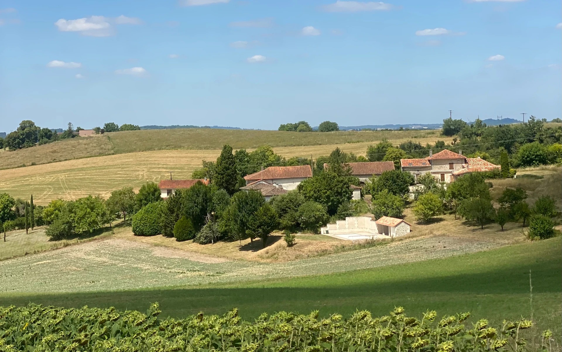 View across the French countryside in the Dordogne